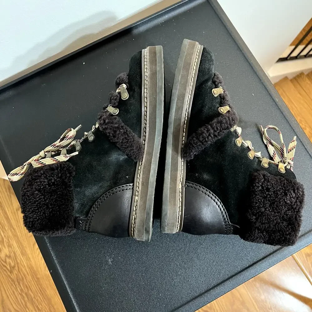 See By Chloe Black Shearling Boots Size 37